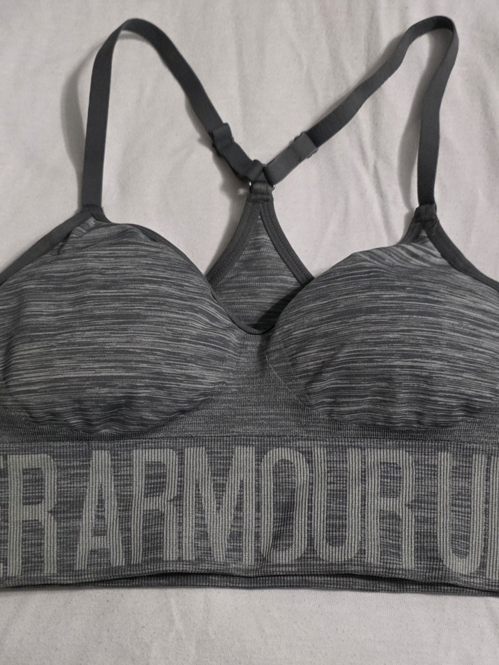 Under Armour Grey Seamless Padded Racerback Sports Bra